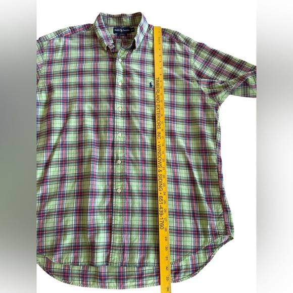 Lauren Ralph Lauren Blake Men’s Green Plaid Short Sleeve Button Shirt In Size XL - Picture 9 of 11